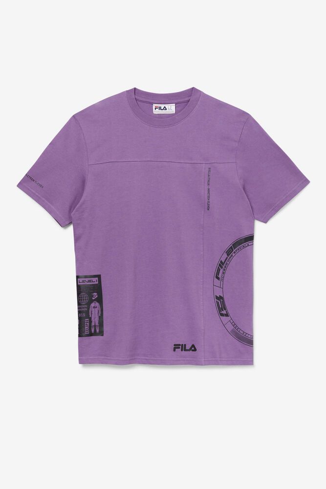 Fila Deltalife Graphic T-Shirt Purple - Mens - 41968MGQL